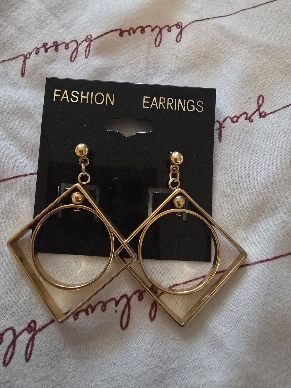 Gold Geometric Drop Earrings - Fashion